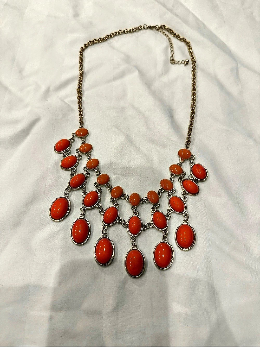 Orange Statement Pendant Necklace